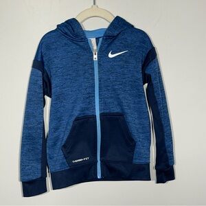 NIKE Therma-Fit Set Boys Blue Full Zip Up Fleece  Hoodie & Pants Size 4T